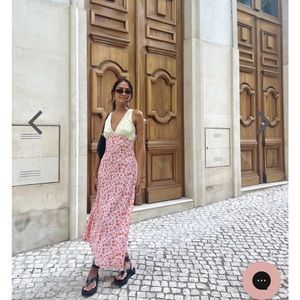 Postcards from Italy Bias Cut MIDI Dress / pink AUS 8 NWT